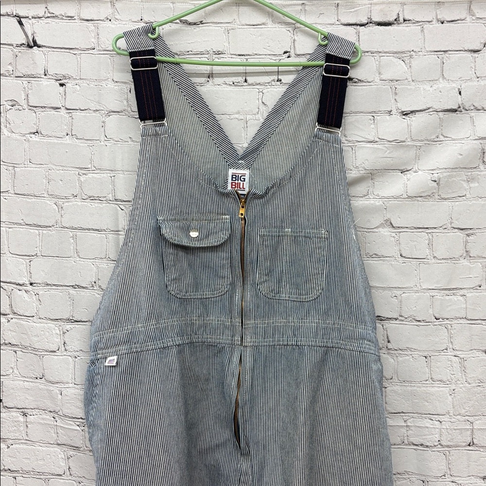Big Bill Hickory Stripe Bib Overall with Zip Front Closure  54 Regular - Picture 5 of 10